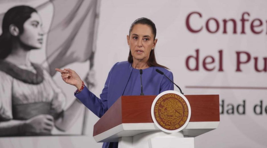 Sheimbaum participó en la 82 Asamblea Anual de la Cámara de la Industria de la Transformación (Caintra), Nuevo León, celebrada en la capital del estado al norte de México. SUN / C. Mejía