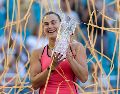 Sabalenka dejó claro desde el principio el mensaje claro de que iba por la corona y no sería fácil derrumbarla. EFE/ C. HERRERA-ULASHKEVICH.