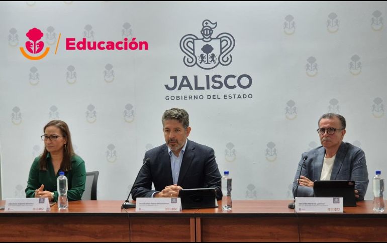 El secretario de Educación Jalisco, Juan Carlos Flores, durante la presentación de 