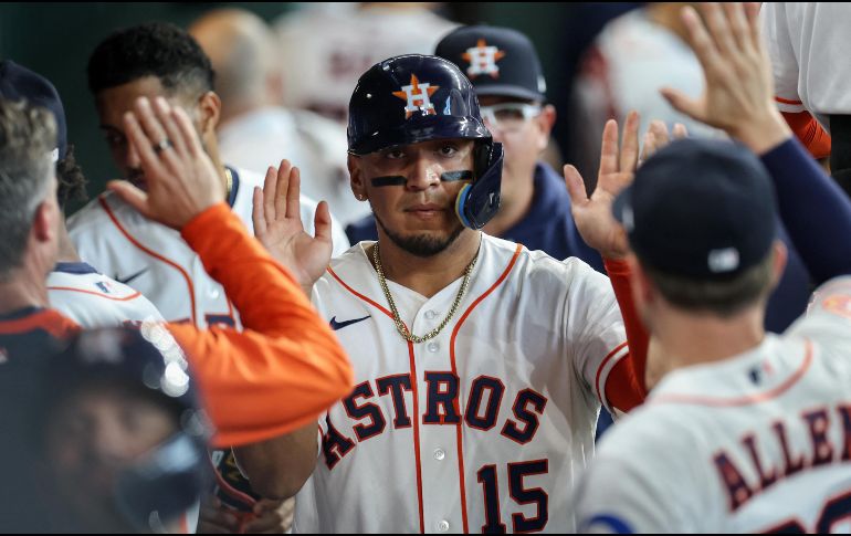 Uno de los momentos más destacados lo protagonizó Isaac Paredes con los Houston Astros. AFP/ T. WARNER.