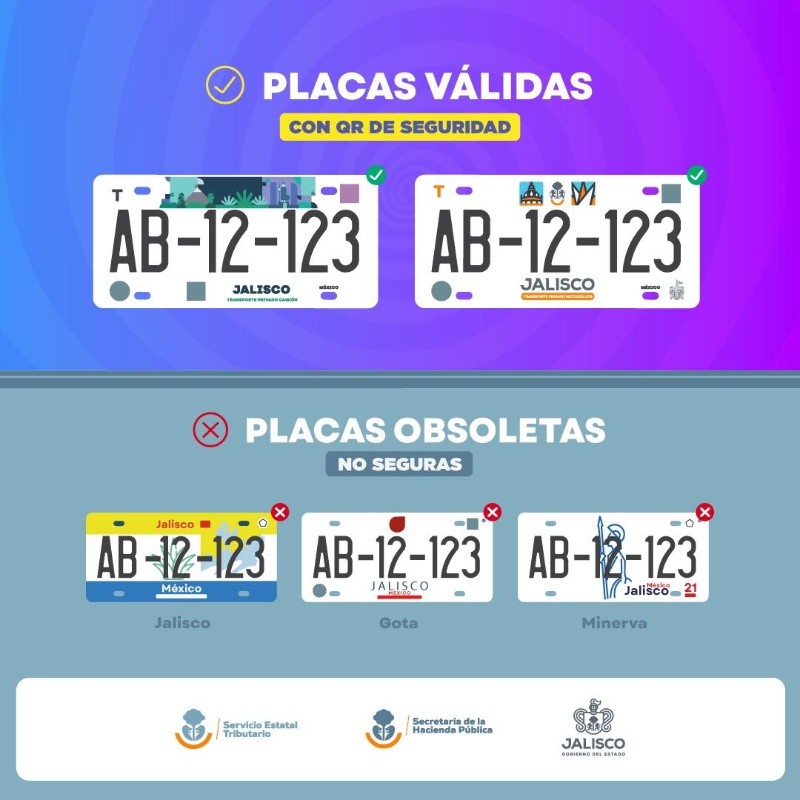 &nbsp;Estas son las únicas placas que podrán circular en Jalisco. ESPECIAL