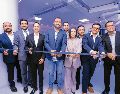 Inauguración. Juan Luis Vargas, Rodrigo Fernández,  Omar Silerio, Gerardo Quirino, Gastón Rodríguez, Gabriela Acosta, Salvador Bucio, Ricardo Acosta y Joel Amaya. EL INFORMADOR/J. Acosta