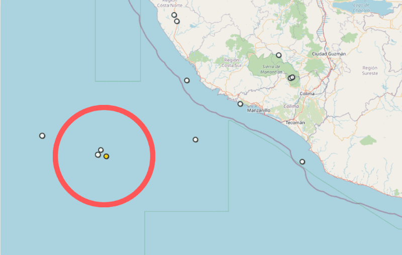 &nbsp;Sismos en las costas de Jalisco. ESPECIAL / SSN