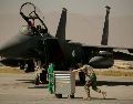 Avión de combate F-15E Strike Eagle de la Fuerza Aérea de Estados Unidos. Irán asegura haber derribado un caza de este modelo. AP/M. Alleruzzo