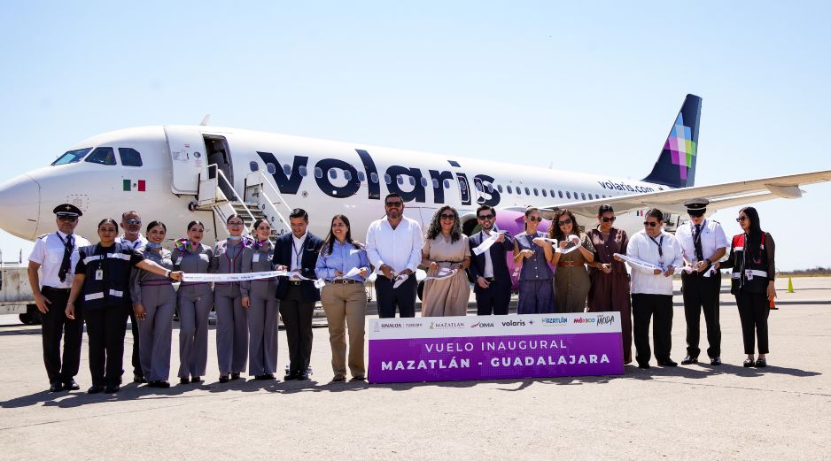 Se inaugura la nueva ruta Guadalajara-Mazatlán en Volaris. ESPECIAL/SECRETARÍA DE TURISMO DE SINALOA.