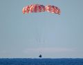 La nasa calificó de "perfecto" el descenso de la cápsula Orión la tarde de este viernes 10 de abril del 2026. EFE/NASA