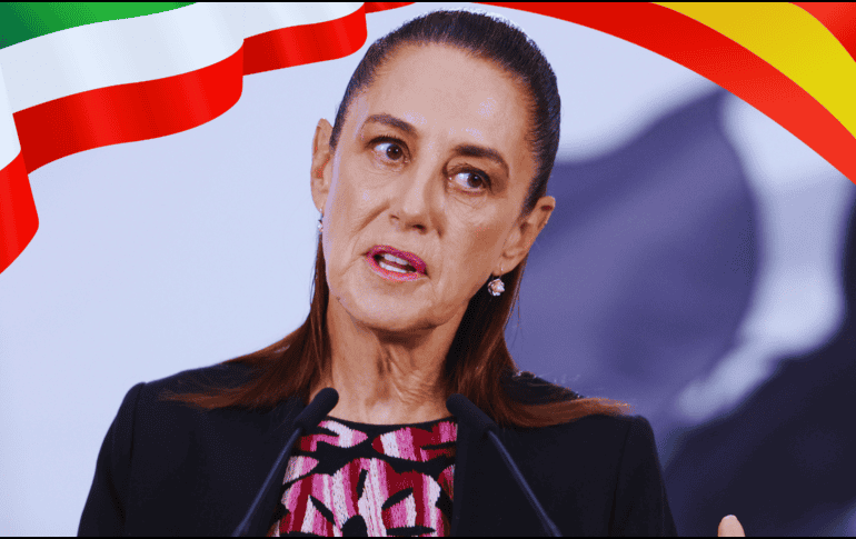 Sheinbaum revisa la agenda con el secretario de Relaciones Exteriores, Roberto Velasco. EFE / S. Gutiérrez