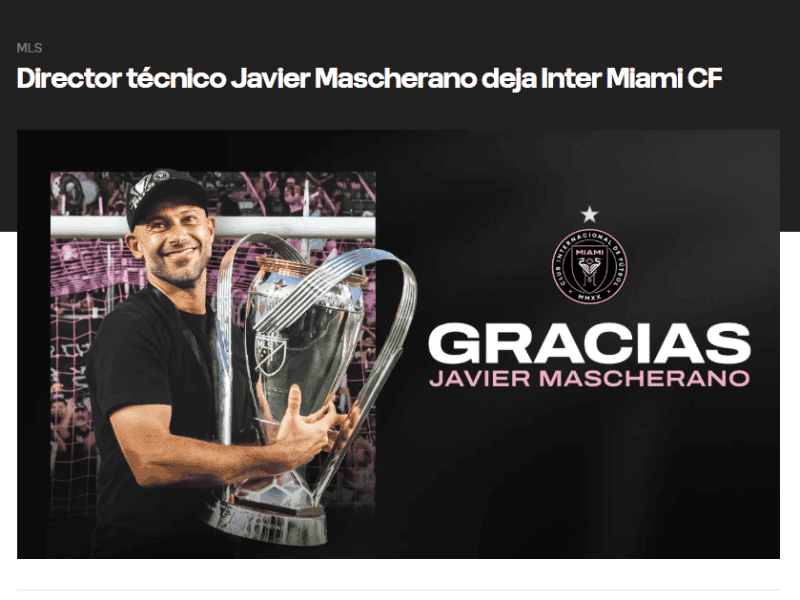 &nbsp;Publicación desde la página oficial del Inter Miami. ESPECIAL