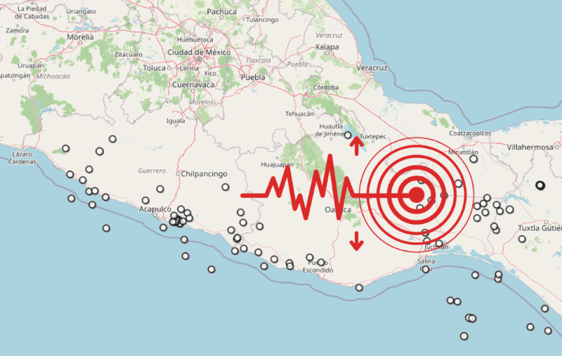 &nbsp;Sismo en Oaxaca. ESPECIAL / SSN