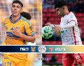 Tigres visita al Necaxa en Aguascalientes, en busca de asegurar su pase a la Liguilla. ESPECIAL / IMAGO7 y CANVA