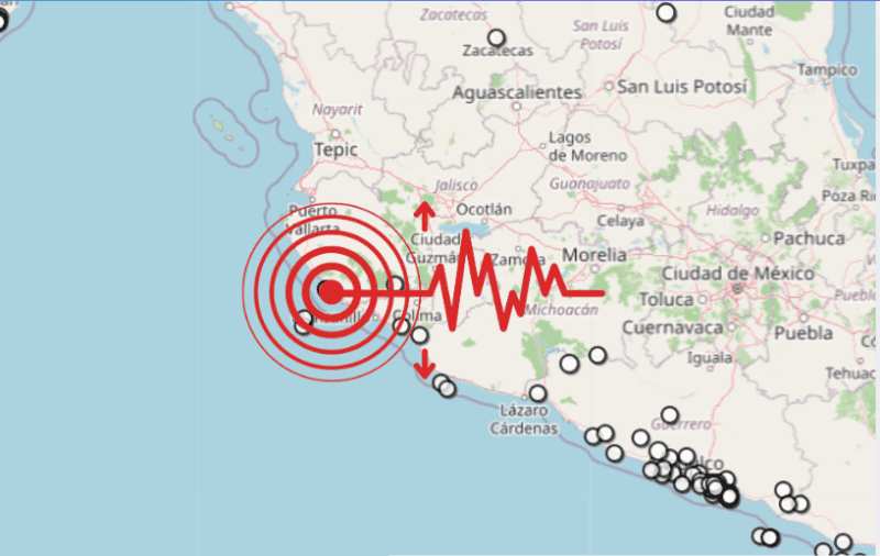 Sismo en Jalisco. ESPECIAL / SSN&nbsp;