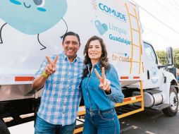 La presidenta de Guadalajara, Verónica Delgadillo, encabezó labores de limpieza y rehabilitación en la unidad deportiva. ESPECIAL