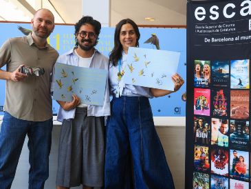La Escola Superior de Cinema i Audiovisuals de Catalunya (ESCAC) y el FICG anunciaron, a través de una rueda de prensa llevada a cabo en el Conjunto Santander de Artes Escénicas, a los becarios de 2026: Viviana Zúñiga Rojas y Gustavo Mateu Paredes. EL INFORMADOR / J. Acosta