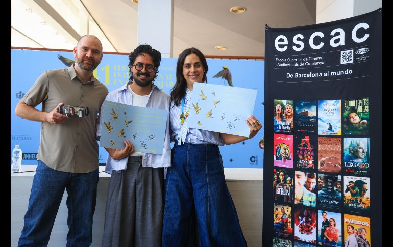 La Escola Superior de Cinema i Audiovisuals de Catalunya (ESCAC) y el FICG anunciaron, a través de una rueda de prensa llevada a cabo en el Conjunto Santander de Artes Escénicas, a los becarios de 2026: Viviana Zúñiga Rojas y Gustavo Mateu Paredes. EL INFORMADOR / J. Acosta