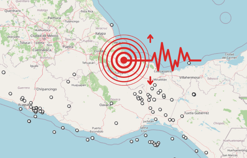 &nbsp;Sismo en Veracruz. ESPECIAL / SSN