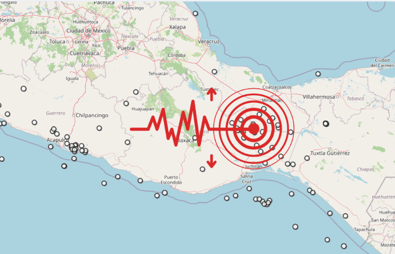 &nbsp;Sismo en Oaxaca. ESPECIAL / SSN