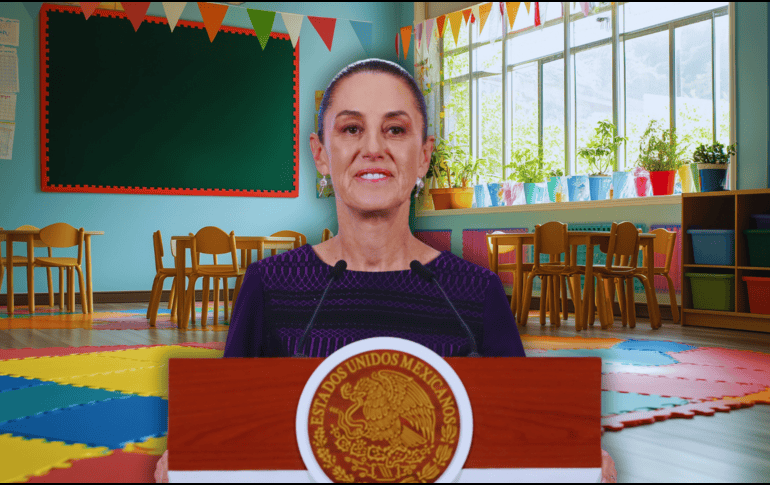 Sheinbaum explicó que cada vez nacen menos menores en México, lo que impacta directamente en la demanda educativa. EFE / M. Guzmán - ESPECIAL / CANVA