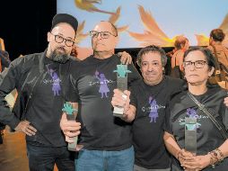 Rodrigo Reyes, Jesús Quintana, Inti Cordera y Lorena Gutiérrez, durante la premiación de “Querida Fátima” en el FICG 41, donde el documental obtuvo los principales galardones. EL INFORMADOR/A. Navarro