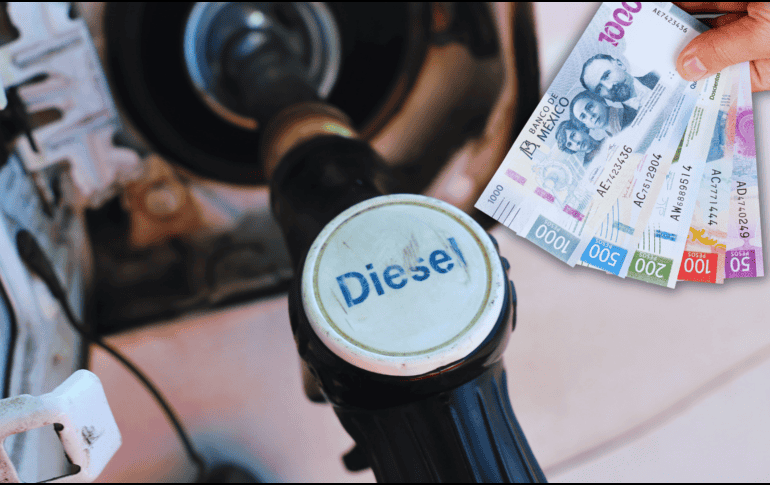 El 71.64% de las gasolineras en el país venden el diésel en menos de 28.28 pesos por litro, mientras que un 7.79% lo comercializa en rangos intermedios. ESPECIAL / CANVA