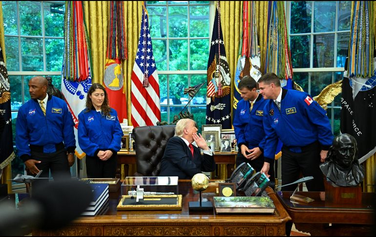 Los cuatro tripulantes de Artemis II son Reid Wiseman, Christina Koch y Victor Glover, de la NASA, y Jeremy Hansen, de la Agencia Espacial Canadiense (CSA). EFE/G. Sloan