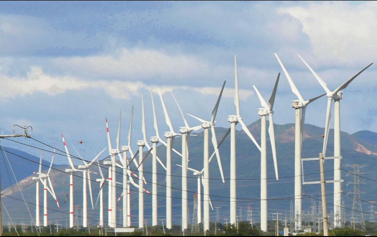 Parque eólico en operación, como parte de la transición hacia energías limpias en el país. EL INFORMADOR/Archivo