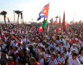 El Gobierno cubano convirtió este viernes la celebración del Primero de mayo en una concentración de apoyo y centró sus lemas en la defensa de la soberanía nacional EFE/E. Mastrascusa