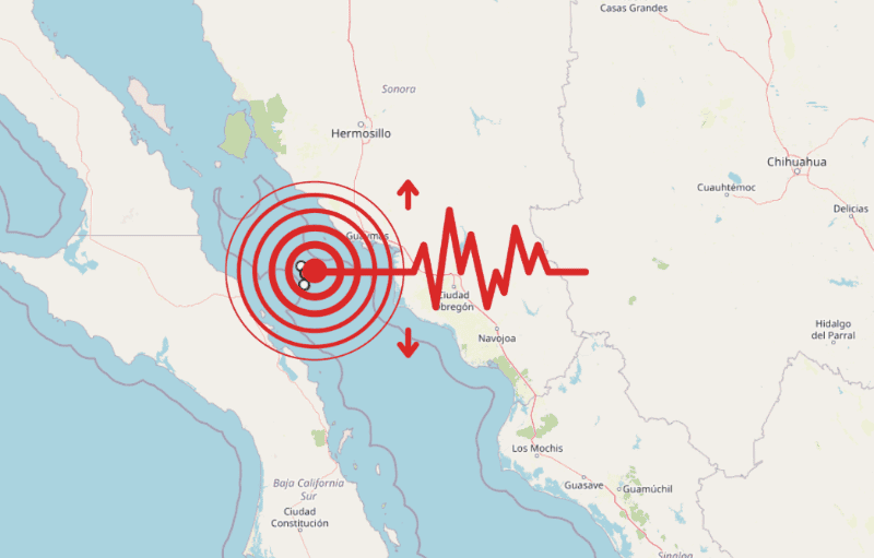 &nbsp;Sismo en Baja California Sur. ESPECIAL / SSN
