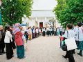 Manifestantes proPalestina en la Bienal de Venecia. AP