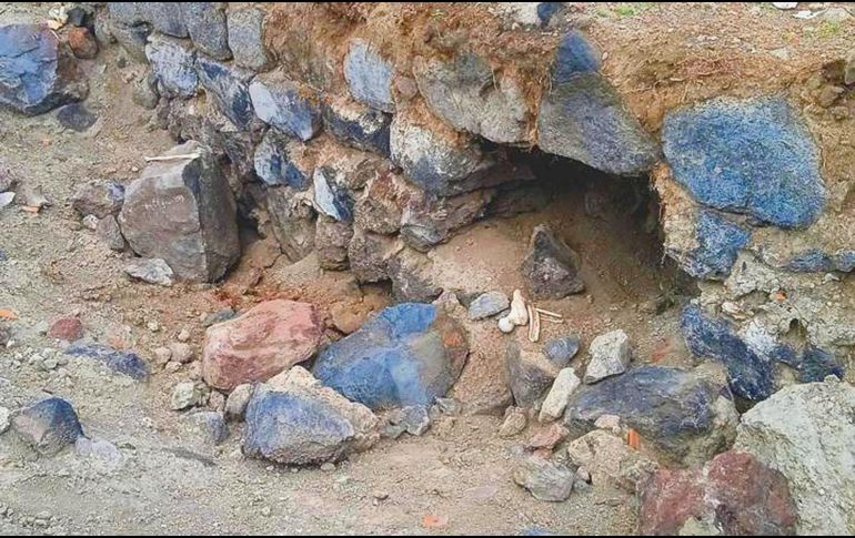 Foto que refleja la destrucción del sitio arqueológico de Los Tlalteles. CORTESÍA