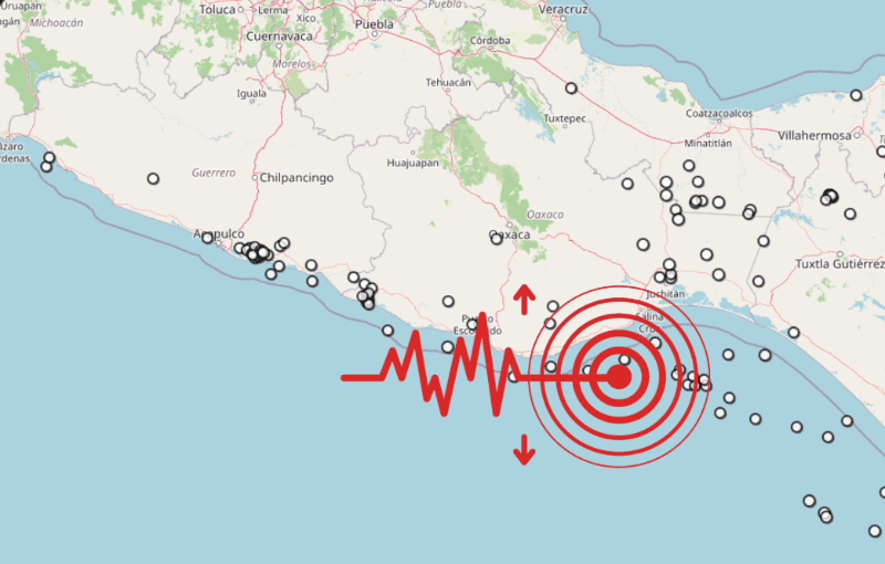 &nbsp;Sismo en Oaxaca. ESPECIAL / SSN