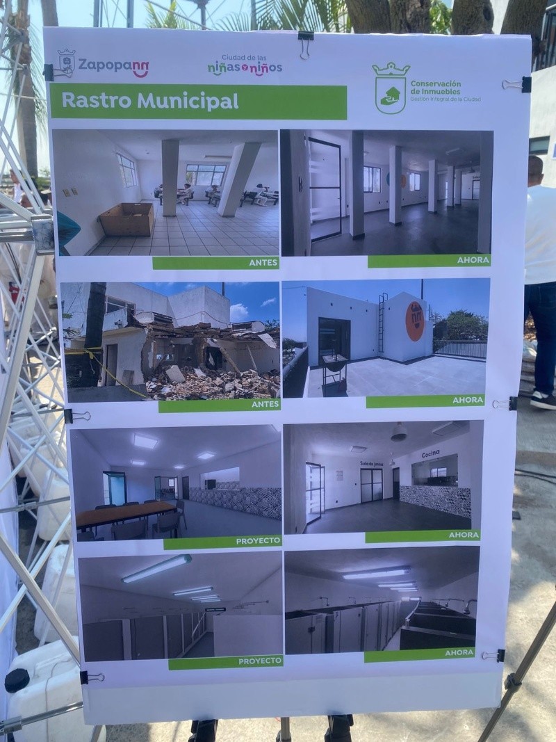 Comparativa publicada por el Gobierno de Zapopan con la remodelación al rastro municipal. EL INFORMADOR / R. Casas&nbsp;