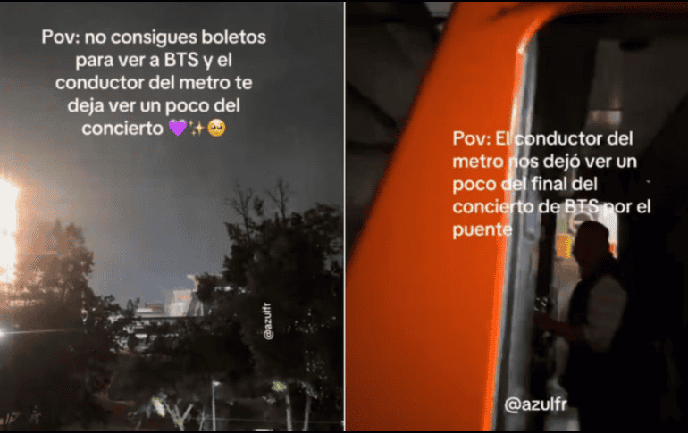 El chofer del Metro que abordaban detuvo el tren para dejarlas apreciar el show. SUN / ESPECIAL