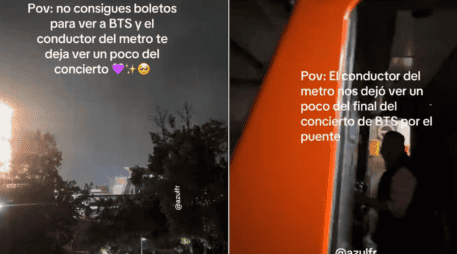 El chofer del Metro que abordaban detuvo el tren para dejarlas apreciar el show. SUN / ESPECIAL