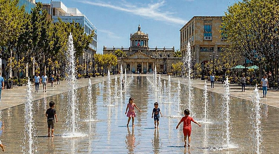 Renuevan la fuente de la Plaza Tapatía; preserva la vista del Hospicio Cabañas