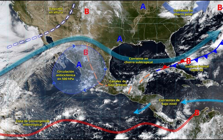 Durante el fin de semana persistirán las lluvias fuertes, rachas intensas de viento y altas temperaturas en gran parte del país. ESPECIAL/ SMN.