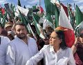 La marcha está encabezada por Ariadna Montiel y Andrés Manuel López Beltrán, así como por personalidades de Chihuahua. SUN/P. Gamboa
