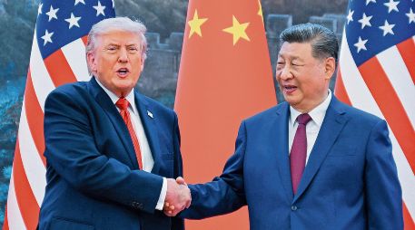 Donald Trump y Xi Jinping, durante la cumbre entre EU y China. AFP