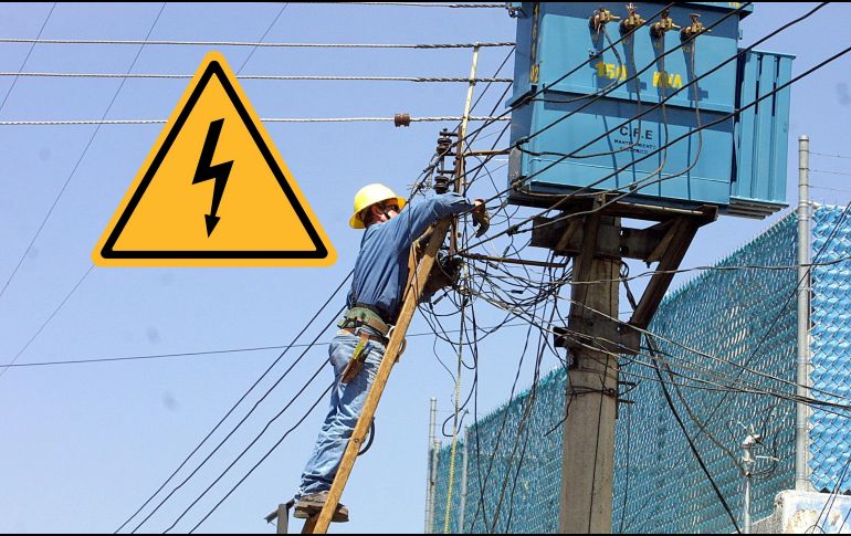 Cuadrillas de la Comisión Federal de Electricidad realizarán trabajos de mantenimiento con líneas desenergizadas en Cajititlán, Tlajomulco de Zúñiga. ESPECIAL / EL INFORMADOR y CANVA