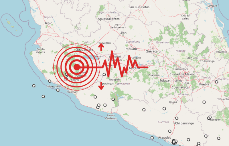 Sismo en Jalisco. ESPECIAL / SSN&nbsp;