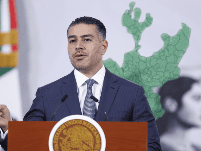 García Harfuch también resaltó los golpes asestados por dependencias como la Secretaría de la Defensa Nacional y la Secretaría de Marina contra el CNG. EFE/S. Gutiérrez