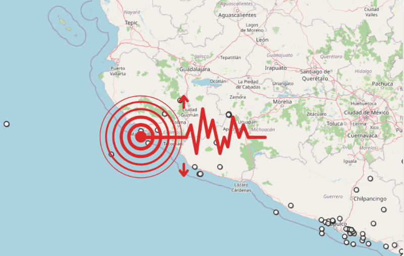 &nbsp;Sismo en Jalisco. ESPECIAL / SSN