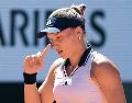 Elena Rybakina. La derrota de la kazaja representa su salida más temprana en un torneo de Grand Slam desde el Abierto de Estados Unidos de 2024. EFE