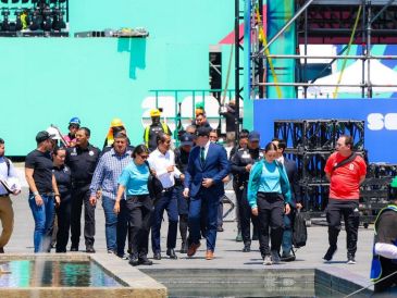 Rodrigo Martínez-Celis Wogau, Director de Seguridad y Protección Civil de FIFA México, realizó un recorrido por las instalaciones que se montan en la Plaza Liberación, en el Centro Histórico tapatío. EL INFORMADOR / A. Navarro
