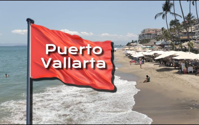 Esta es la única playa con bandera roja en Puerto Vallarta este lunes 1 de junio. ESPECIAL / FACEBOOK Protección Civil y Bomberos Puerto Vallarta