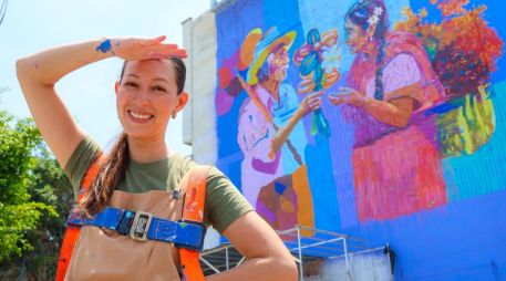 Mural de Olga Zuno forma parte de las intervenciones para el Mundial 2026. EL INFORMADOR / A. Navarro