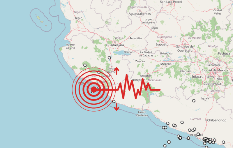 &nbsp;Sismo en Colima. ESPECIAL / SSN