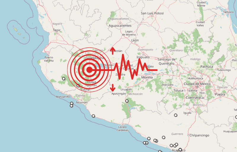 &nbsp;Sismo en Jalisco. ESPECIAL / SSN