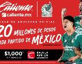 Caliente.mx busca elevar y premiar la pasión por el futbol con 20 millones de pesos por cada partido que la Selección dispute durante el Mundial 2026. ESPECIAL