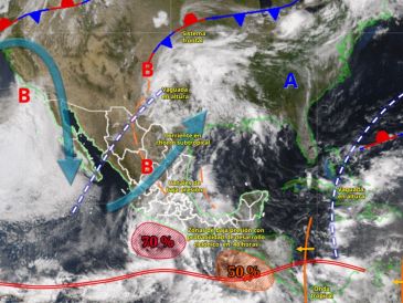 El temporal de lluvias persistirá en gran parte del país, mientras la onda de calor mantendrá temperaturas superiores a los 45 grados en algunas regiones. ESPECIAL/ SMN.
