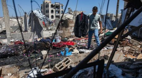 Imagen reciente de la Franja de Gaza tras los bombardeos israelíes. EFE/H. IMAD